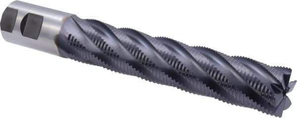 Niagara Cutter - 1-1/4" Diam, Fine Pitch, 6" LOC, 6 Flute Cobalt Roughing Square End Mill - TiAlN Finish, 8-1/2" OAL, 1-1/4" Shank Diam, Single End, 30° Helix - Americas Industrial Supply