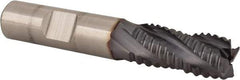 Niagara Cutter - 1/2" Diam, Coarse Pitch, 1" LOC, 4 Flute Cobalt Roughing Square End Mill - TiCN Finish, 3" OAL, 1/2" Shank Diam, Single End, 30° Helix - Americas Industrial Supply