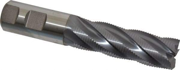 Niagara Cutter - 1" Diam, Fine Pitch, 3" LOC, 5 Flute Cobalt Roughing Square End Mill - TiCN Finish, 5-1/2" OAL, 1" Shank Diam, Single End, 30° Helix - Americas Industrial Supply