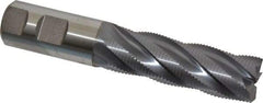 Niagara Cutter - 1" Diam, Fine Pitch, 3" LOC, 5 Flute Cobalt Roughing Square End Mill - TiCN Finish, 5-1/2" OAL, 1" Shank Diam, Single End, 30° Helix - Americas Industrial Supply