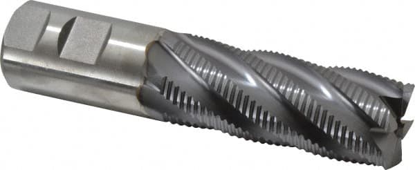 Niagara Cutter - 1-1/4" Diam, Fine Pitch, 3" LOC, 6 Flute Cobalt Roughing Square End Mill - TiCN Finish, 5-1/2" OAL, 1-1/4" Shank Diam, Single End, 30° Helix - Americas Industrial Supply