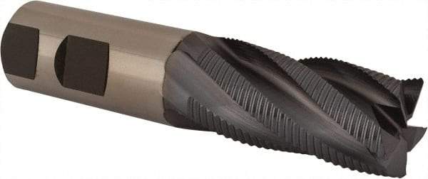 Niagara Cutter - 1" Diam, Fine Pitch, 2" LOC, 5 Flute Cobalt Roughing Square End Mill - TiCN Finish, 4-1/2" OAL, 1" Shank Diam, Single End, Centercutting, 30° Helix - Americas Industrial Supply