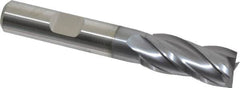 Niagara Cutter - 7/16", 1" LOC, 3/8" Shank Diam, 2-11/16" OAL, 4 Flute, Cobalt Square End Mill - Single End, TiCN Finish, Spiral Flute, 30° Helix, Centercutting, Right Hand Cut, Right Hand Flute, Series SPC408 - Americas Industrial Supply