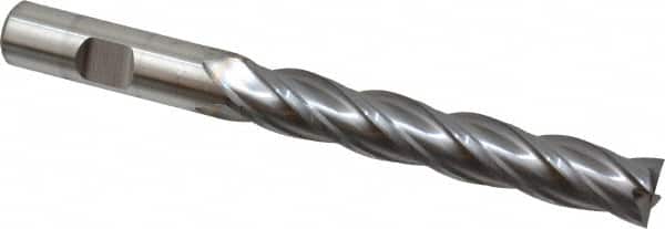 Niagara Cutter - 1/2", 3" LOC, 1/2" Shank Diam, 5" OAL, 4 Flute, Cobalt Square End Mill - Single End, TiCN Finish, Spiral Flute, 30° Helix, Centercutting, Right Hand Cut, Right Hand Flute, Series SPC408 - Americas Industrial Supply