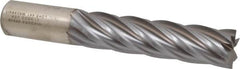 Niagara Cutter - 1", 4" LOC, 1" Shank Diam, 6-1/2" OAL, 6 Flute, Cobalt Square End Mill - Single End, TiCN Finish, Spiral Flute, 30° Helix, Centercutting, Right Hand Cut, Right Hand Flute, Series SPC408 - Americas Industrial Supply