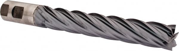 Niagara Cutter - 1", 6" LOC, 1" Shank Diam, 8-1/2" OAL, 6 Flute, Cobalt Square End Mill - Single End, TiCN Finish, Spiral Flute, 30° Helix, Centercutting, Right Hand Cut, Right Hand Flute, Series SPC408 - Americas Industrial Supply