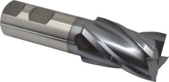 Niagara Cutter - 1-1/4", 2" LOC, 1" Shank Diam, 4-1/2" OAL, 4 Flute, Cobalt Square End Mill - Single End, TiCN Finish, Spiral Flute, 30° Helix, Centercutting, Right Hand Cut, Right Hand Flute, Series SPC408 - Americas Industrial Supply