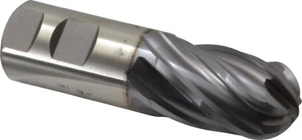 Niagara Cutter - 1-1/4" Diam, 2" LOC, 6 Flute Cobalt Ball End Mill - TiCN Finish, Single End, 4-1/2" OAL, 1-1/4" Shank Diam, Spiral Flute - Americas Industrial Supply