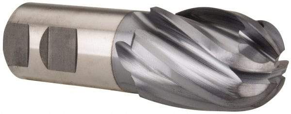 Niagara Cutter - 1-1/2" Diam, 2" LOC, 6 Flute Cobalt Ball End Mill - TiCN Finish, Single End, 4-1/2" OAL, 1-1/4" Shank Diam, Spiral Flute - Americas Industrial Supply