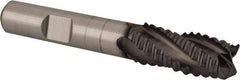 Niagara Cutter - 7/16" Diam, Coarse Pitch, 1" LOC, 4 Flute Cobalt Roughing Square End Mill - TiCN Finish, 2-11/16" OAL, 3/8" Shank Diam, Single End, Centercutting, 30° Helix - Americas Industrial Supply