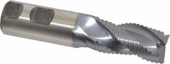 Niagara Cutter - 1" Diam, Coarse Pitch, 1-3/4" LOC, 3 Flute Cobalt Roughing Square End Mill - TiCN Finish, 4-5/8" OAL, 1" Shank Diam, Single End, Centercutting, 36° Helix - Americas Industrial Supply