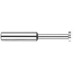 Woodruff Keyseat Cutter: 0.25″ Cut Dia, 0.055″ Cut Width, 1/4″ Shank Dia, Straight Tooth 2-1/2″ OAL, 6 Teeth, Solid Carbide