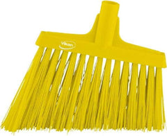 Vikan - 9-1/2" Wide, Yellow Synthetic Bristles, Angled Broom - Americas Industrial Supply