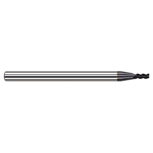 Variable Helix End Mills for Medium Alloy Steels - 2.500mm Cutter Diameter × 0.200mm Radius × 3.700mm Length of Cut Carbide Corner Radius End Mill for Medium Alloy Steels, 3 Flutes, AlTiN Coated