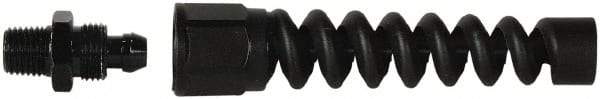 Legacy - Black Anodized Aluminum Air Hose End Fitting & Air Hose Bend Restrictor - 1/4 MNPT - Americas Industrial Supply