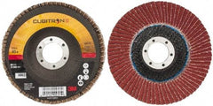 3M - 40 Grit, 4-1/2" Disc Diam, 7/8" Center Hole, Type 29 Ceramic Flap Disc - 13,300 Max RPM, Cloth Backing, Arbor Attaching System, Coated - Americas Industrial Supply