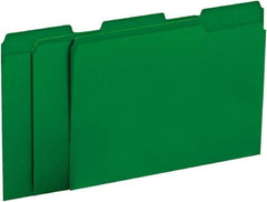 UNIVERSAL - 8-1/2 x 11", Letter Size, Green, File Folders with Top Tab - 11 Point Stock, 1/3 Tab Cut Location - Americas Industrial Supply