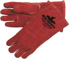 MCR Safety - Size L Lined Leather Welding Glove - Gauntlet Cuff - Americas Industrial Supply