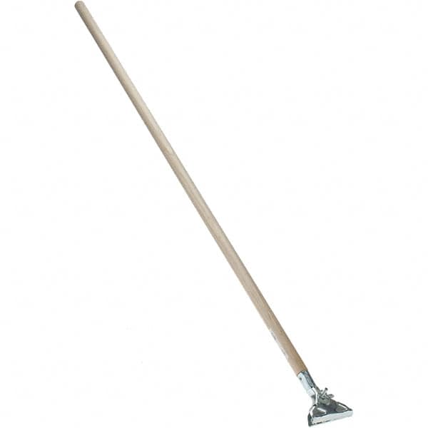 Weiler - 62" Wood Male Thread Mop Handle - 1-1/16" Handle Diam, Use with Wet Mops - Americas Industrial Supply
