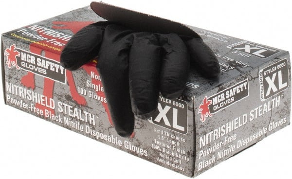 MCR Safety - Size XL, 3 mil, Powder Free Nitrile Disposable Gloves - Americas Industrial Supply