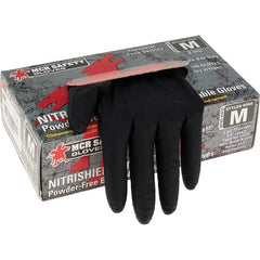 MCR Safety - Pack of (100) Size M, 3 mil, Powder Free Nitrile Disposable Gloves - Americas Industrial Supply