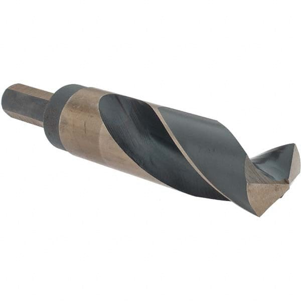 Made in USA - 61/64" High Speed Steel, 135° Point, Round with Flats Shank Maintenance Drill Bit - Americas Industrial Supply