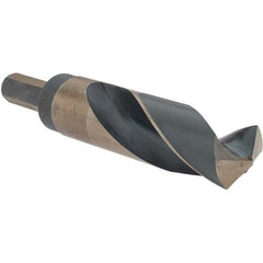 Made in USA - 61/64" High Speed Steel, 135° Point, Round with Flats Shank Maintenance Drill Bit - Americas Industrial Supply
