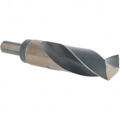Made in USA - 63/64" High Speed Steel, 135° Point, Round with Flats Shank Maintenance Drill Bit - Americas Industrial Supply