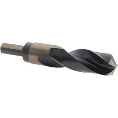 Made in USA - 59/64" High Speed Steel, 135° Point, Round with Flats Shank Maintenance Drill Bit - Americas Industrial Supply