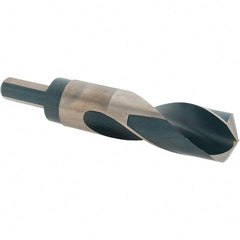 Made in USA - 1" High Speed Steel, 135° Point, Round with Flats Shank Maintenance Drill Bit - Americas Industrial Supply
