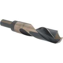 Made in USA - 25/32" High Speed Steel, 135° Point, Round with Flats Shank Maintenance Drill Bit - Americas Industrial Supply