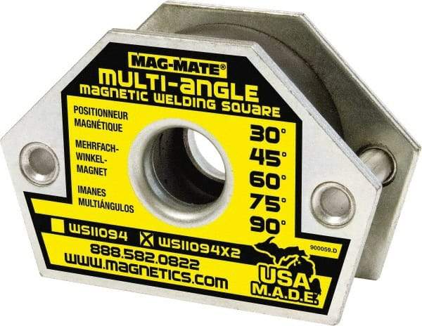 Mag-Mate - 4-3/8" Wide x 1-9/16" Deep x 3" High Ceramic Magnetic Welding & Fabrication Square - 110 Lb Average Pull Force - Americas Industrial Supply