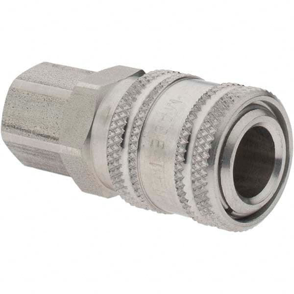 Parker - 1/4-18 NPTF Industrial Pneumatic Hose Coupler - Steel, 1/4" Body Diam - Americas Industrial Supply