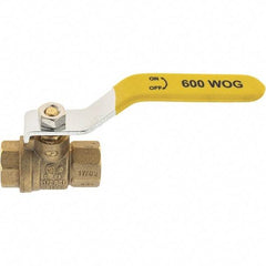 Value Collection - 1/4" Pipe, Brass Full Port Ball Valve - 2 Piece, NPT Ends, Lever Handle, 600 WOG, 150 WSP - Americas Industrial Supply