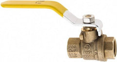 Value Collection - 3/8" Pipe, Brass Full Port Ball Valve - 2 Piece, NPT Ends, Lever Handle, 600 WOG, 150 WSP - Americas Industrial Supply