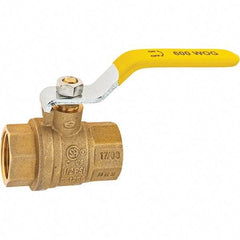 Value Collection - 3/4" Pipe, Brass Full Port Ball Valve - 2 Piece, NPT Ends, Lever Handle, 600 WOG, 150 WSP - Americas Industrial Supply
