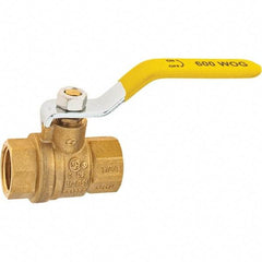 Value Collection - 1/2" Pipe, Brass Full Port Ball Valve - 2 Piece, NPT Ends, Lever Handle, 600 WOG, 150 WSP - Americas Industrial Supply