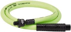 Legacy - 3/8" ID x 0.61" OD 4' Long Lead-In Whip Hose - FNPT x MNPT Ball Swivel Ends, 300 Working psi, 140°, 1/4" Fitting, Green - Americas Industrial Supply
