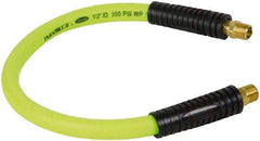 Legacy - 1/2" ID x 0.74" OD 2' Long Lead-In Whip Hose - MNPT Fixed x MNPT Swivel End, 300 Working psi, 140°, 3/8" Fitting, Green - Americas Industrial Supply