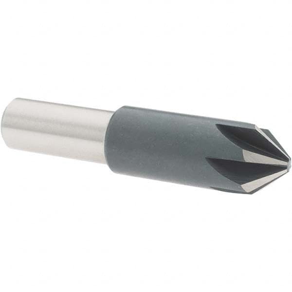 Value Collection - 5/8" Head Diam, 1/2" Shank Diam, 6 Flute 82° High Speed Steel Countersink - Americas Industrial Supply