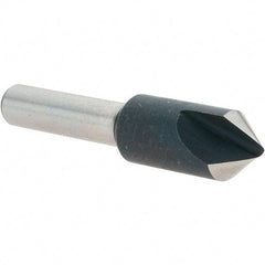 Value Collection - 3/8" Head Diam, 1/4" Shank Diam, 1 Flute 82° High Speed Steel Countersink - 1-3/4" OAL - Americas Industrial Supply