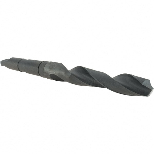 Taper Shank Drill Bit: 1.0625″ Dia, 3MT, 118 °, High Speed Steel Oxide Finish, 11.375″ OAL, Standard Point, Spiral Flute