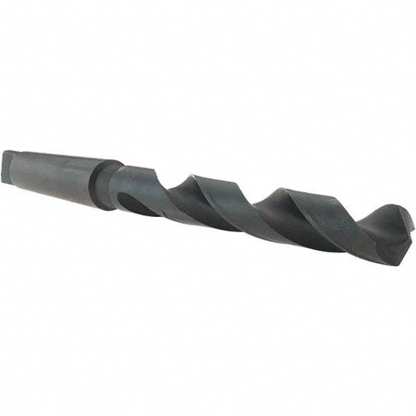 Import - 27/32", 3MT 118° Point High Speed Steel Taper Shank Drill Bit - Oxide Finish, 6-1/8" Flute Length, 10-3/4" OAL, Spiral Flute - Americas Industrial Supply