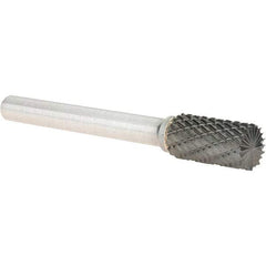 Value Collection - 3/8" Cut Diam, 1/4" Shank Diam, Cylinder Head Burr - Carbide, End Cut End, 3/4" LOC, 2-3/4" OAL - Americas Industrial Supply