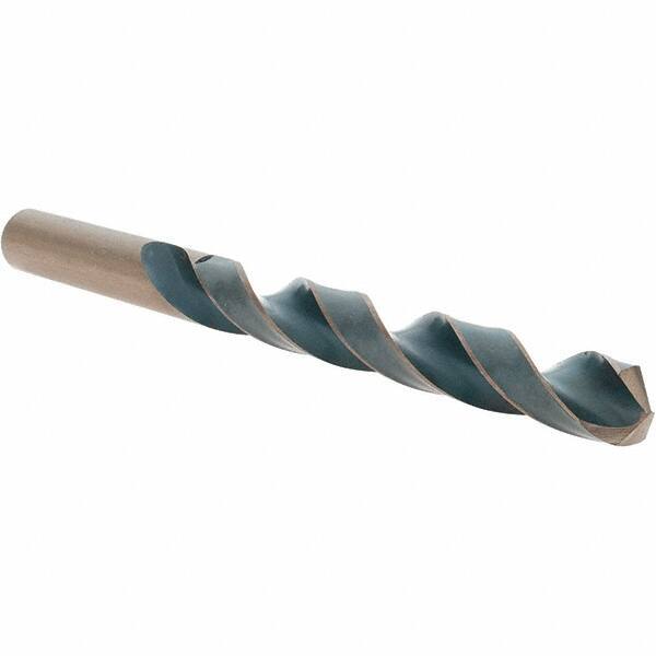 Import - 31/64" 118° High Speed Steel Jobber Drill - Oxide/Gold Finish, Right Hand Cut, Spiral Flute, Straight Shank, 5-7/8" OAL, Split Point - Americas Industrial Supply