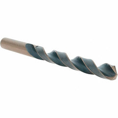 Import - 31/64" 118° High Speed Steel Jobber Drill - Oxide/Gold Finish, Right Hand Cut, Spiral Flute, Straight Shank, 5-7/8" OAL, Split Point - Americas Industrial Supply