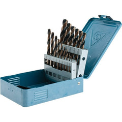 Import - 1/16 to 1/2", 135° Point, Oxide/Gold Finish, High Speed Steel Reduced Shank Drill Bit Set - Americas Industrial Supply