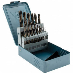 Import - 1/16 to 1/2", 135° Point, Oxide/Gold Finish, High Speed Steel Jobber Length Drill Bit Set - Americas Industrial Supply
