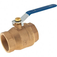 Value Collection - 2" Pipe, Bronze Full Port Ball Valve - 2 Piece, NPT Ends, Lever Handle, 600 WOG, 150 WSP - Americas Industrial Supply