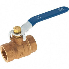 Value Collection - 3/4" Pipe, Bronze Full Port Ball Valve - 2 Piece, NPT Ends, Lever Handle, 600 WOG, 150 WSP - Americas Industrial Supply